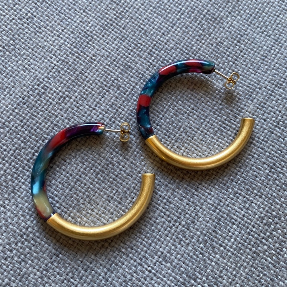 Madewell Half Acetate Hoop Earrings